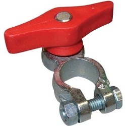 Cosse batterie (+) rouge M8 laiton avec écrou papillon