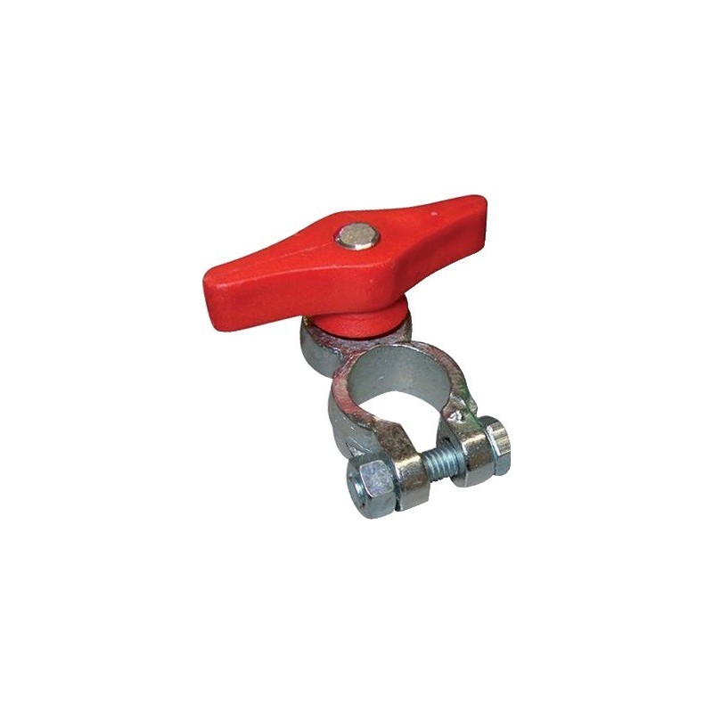 Cosse batterie (+) rouge M8 laiton avec écrou papillon