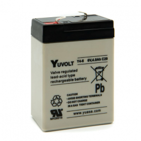 Yuvolt Y4-6 / 6V 4Ah Batterie plomb AGM Yuasa Y4-6