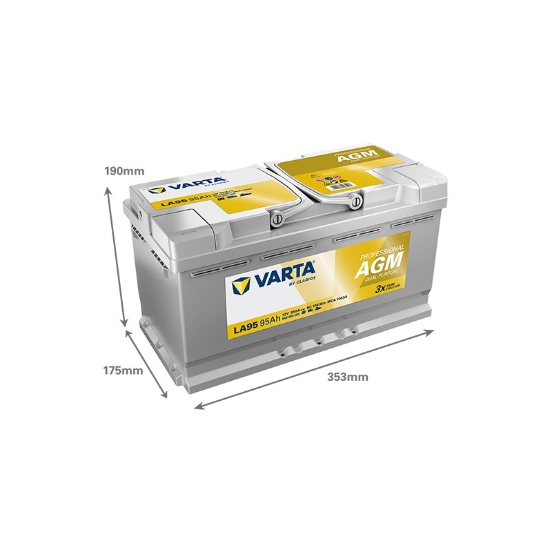 Varta LA95 12V 95Ah AGM Dual Purpose