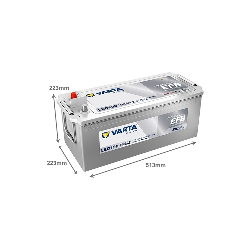 Varta LED190 12V 190Ah EFB Dual Purpose