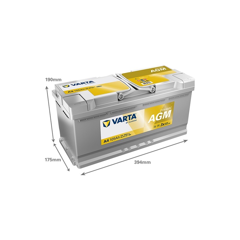 Batterie démarrage Varta A4 AGM Véhicules Légers Start & Stop