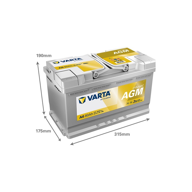 Batterie démarrage Varta A6 AGM Véhicules Légers Start & Stop