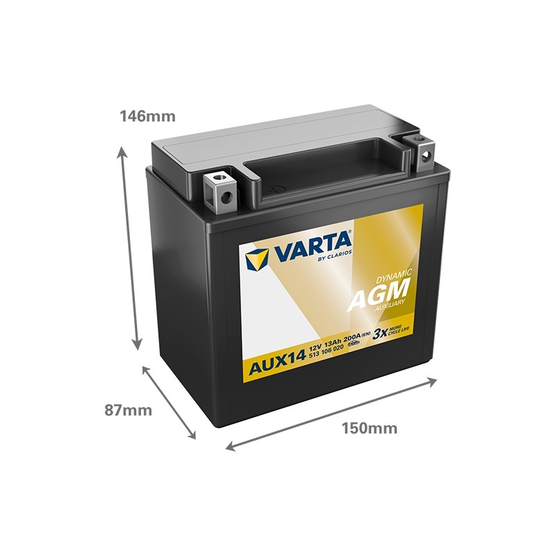 Batterie auxiliaire Varta AUX14 12V 13Ah pour Mercedes