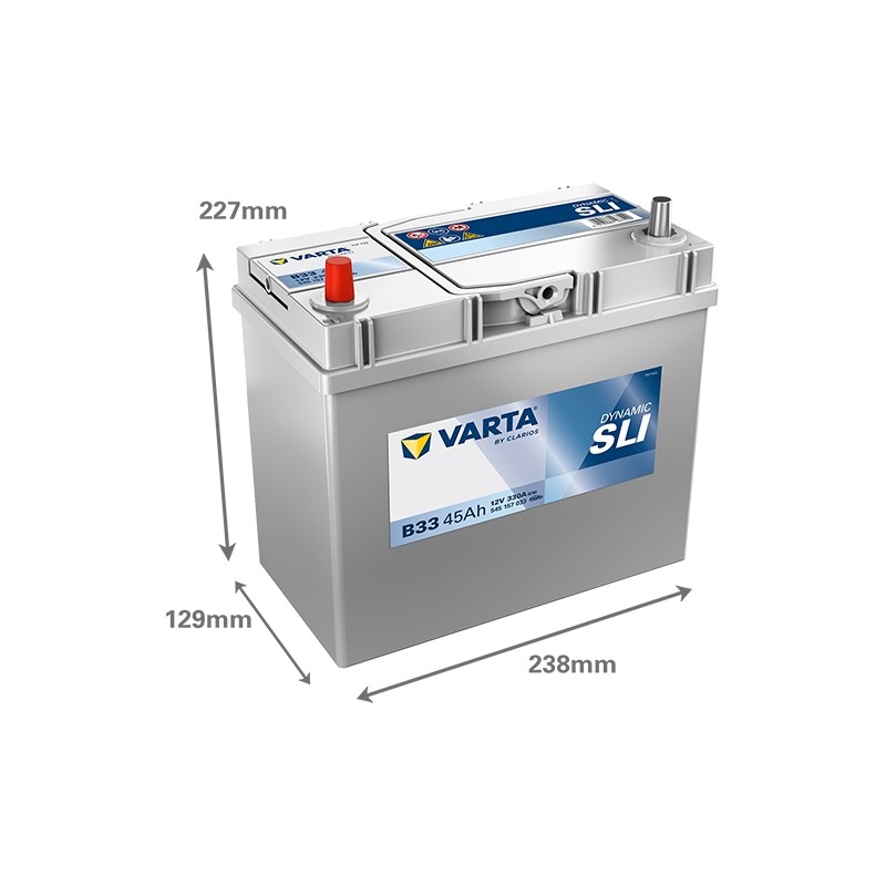 Batterie démarrage Varta B33 12V 45A