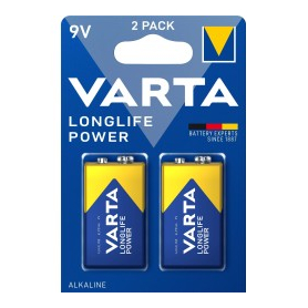 2 Piles 9V / 6LR61 Varta LongLife Power Varta 6LR61 / 9V