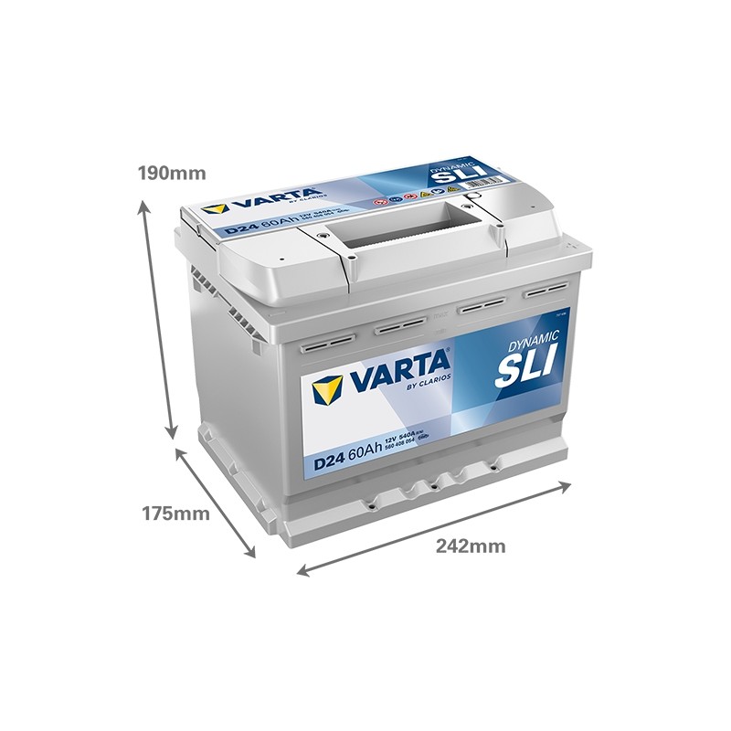 Batterie démarrage Varta D24 12V 60Ah