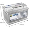Batterie démarrage Varta D54 12V 65Ah