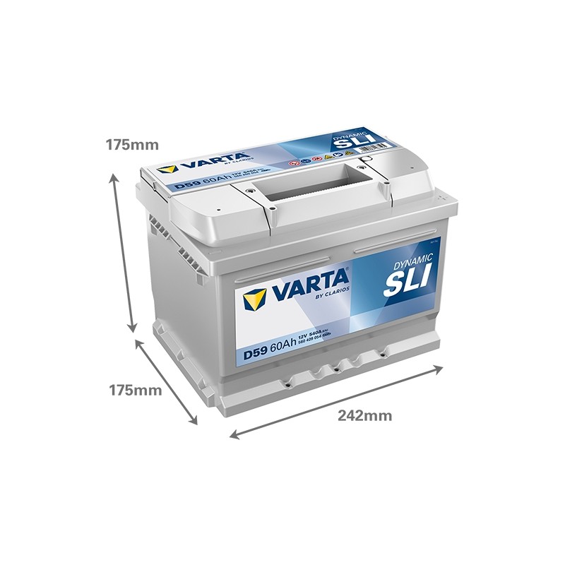 Batterie démarrage Varta D59 12V 60Ah