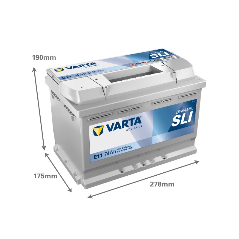 Batterie démarrage Varta E11 74Ah
