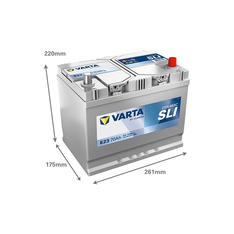 Batterie démarrage Varta E23 70Ah 630A