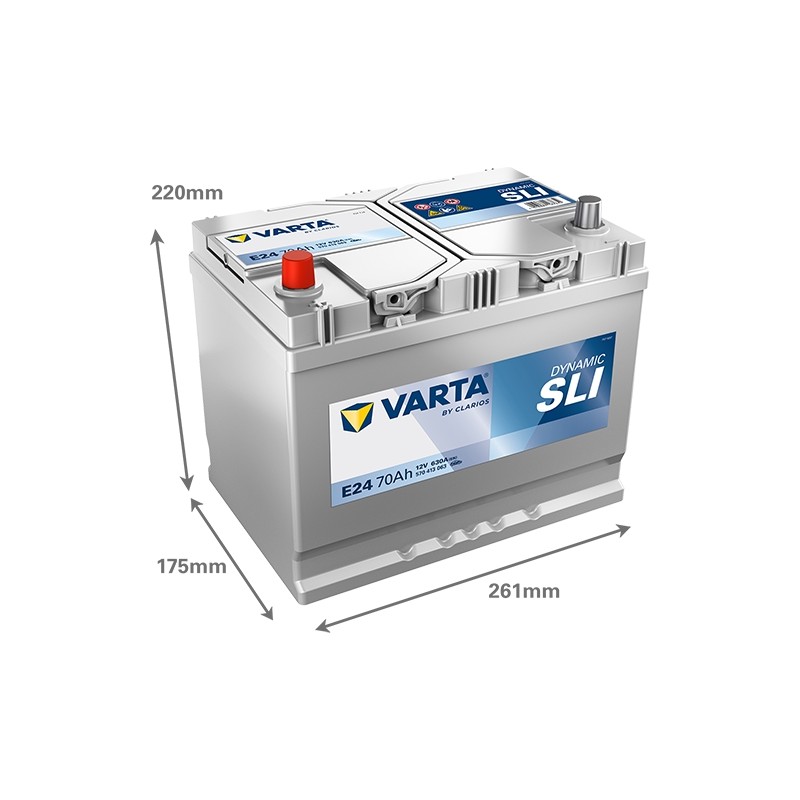 Batterie démarrage Varta E24 70Ah 630A