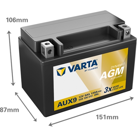Batterie Auxiliaire Varta AUX9 12V 9Ah