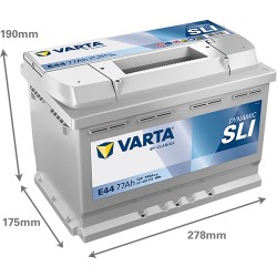 Batterie démarrage Varta E44 12V 77Ah 780A