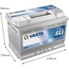 Batterie démarrage Varta E44 12V 77Ah 780A