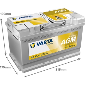 Batterie démarrage Varta A6 AGM Véhicules Légers Start & Stop