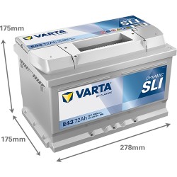 Batterie démarrage Varta E43 72Ah 680A