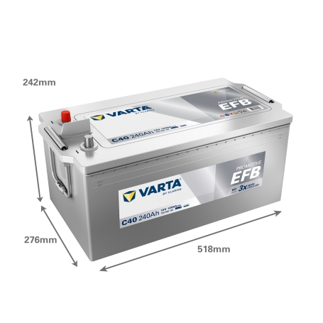 Batterie démarrage Varta C40 12V 240Ah