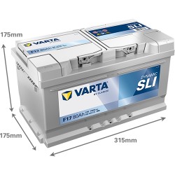 Batterie démarrage Varta F17 80Ah 740A