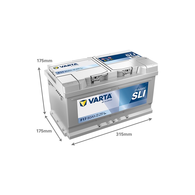Batterie démarrage Varta F17 80Ah 740A