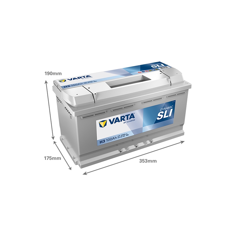 Batterie démarrage Varta H3 12V 100Ah 830A