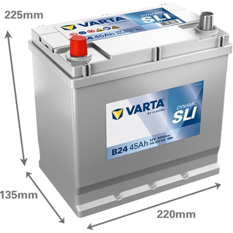 Batterie démarrage Varta B24 12V 45A