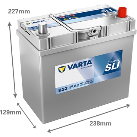 Batterie démarrage Varta B32 12V 45A