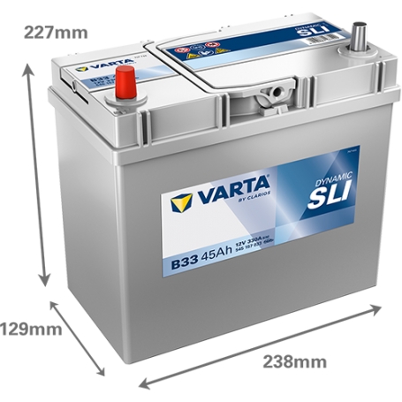 Batterie démarrage Varta B33 12V 45A