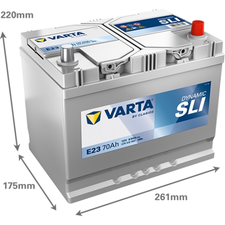 Batterie démarrage Varta E23 70Ah 630A