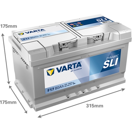 Batterie démarrage Varta F17 80Ah 740A