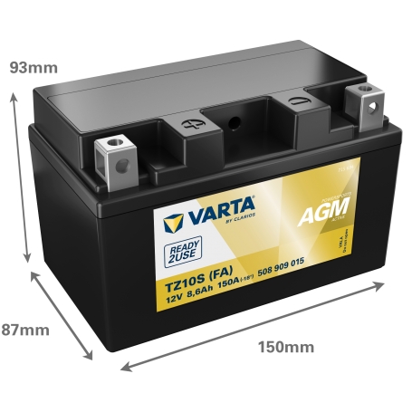 Batterie moto Varta TZ10S 12V 8.6Ah 150A