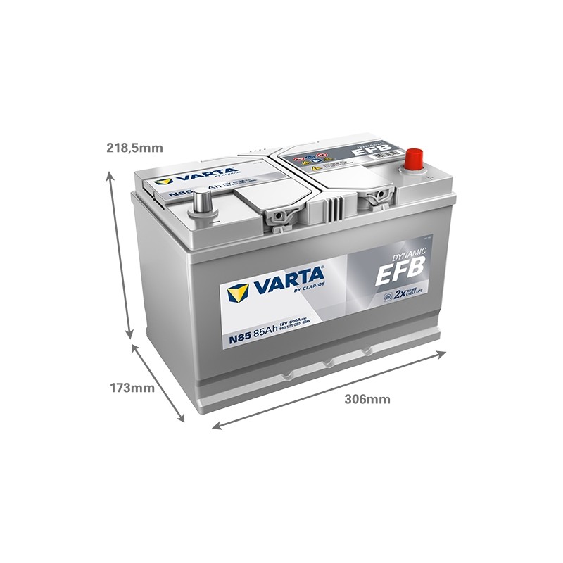 Batterie démarrage Varta N85 12V 85Ah 800A