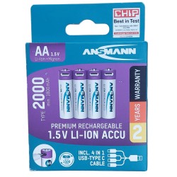 Piles AA / LR6 Lithium USB-C