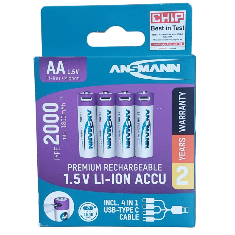 Piles AA / LR6 Lithium USB-C