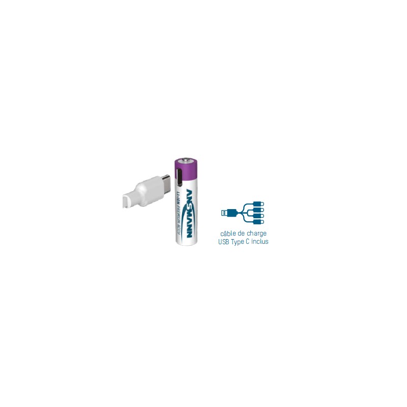 Piles AA / LR6 Lithium USB-C