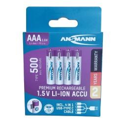 Piles AAA / LR3 Lithium USB-C