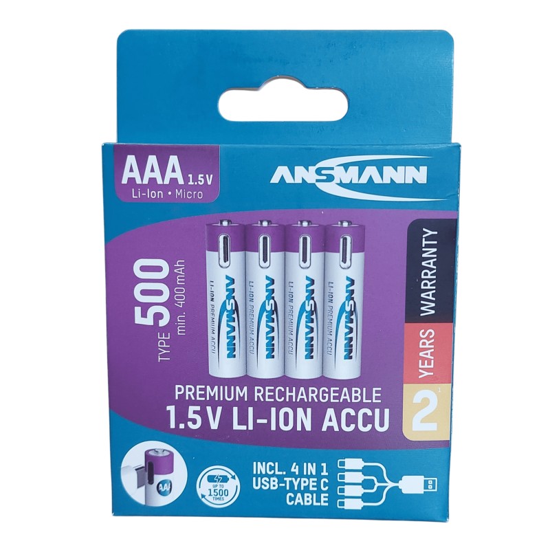 Piles AAA / LR3 Lithium USB-C