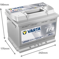Varta LED60 12V 60Ah EFB Dual Purpose