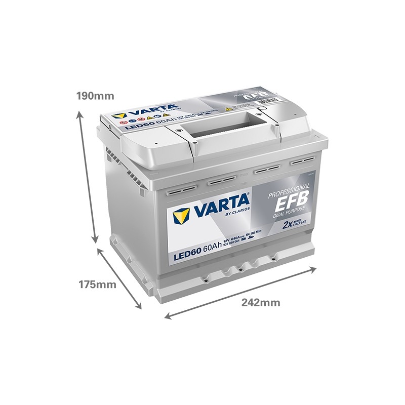 Varta LED60 12V 60Ah EFB Dual Purpose