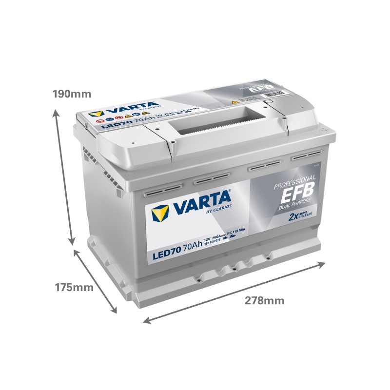 Varta LED70 12V 70Ah EFB Dual Purpose