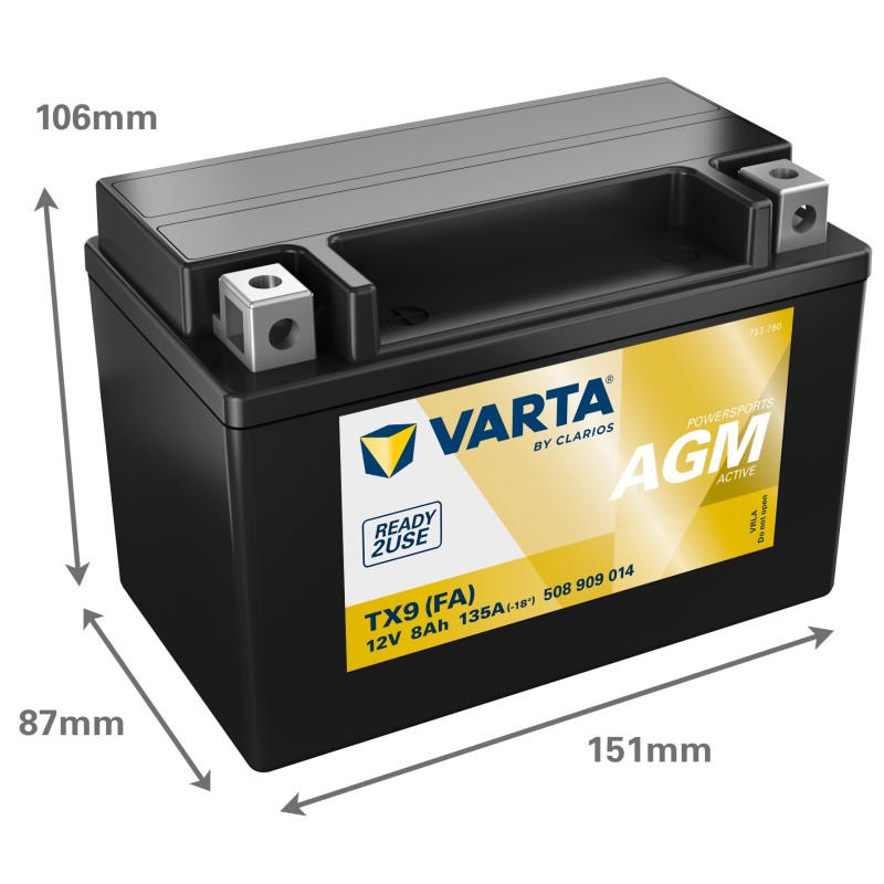 Batterie moto Varta TX9 12V 8Ah 135A