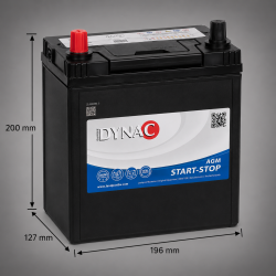 Batterie de Démarrage - Dynac - 46B24R - AGM - 12V - 45Ah