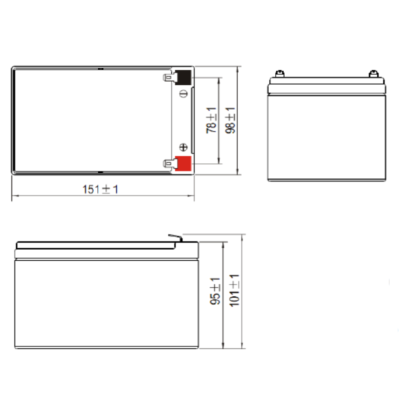 Yuasa REC14-12 – 12V 13AH C20 – AGM Cyclage