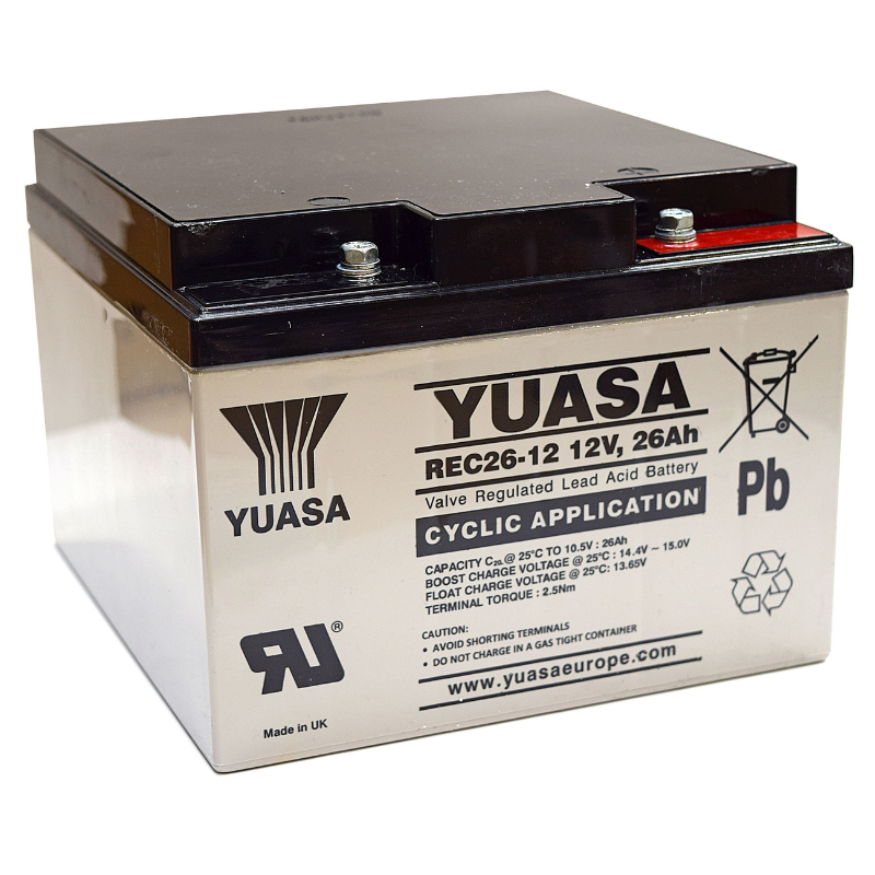 Yuasa REC26-12 – 12V 26AH C20 – AGM Cyclage