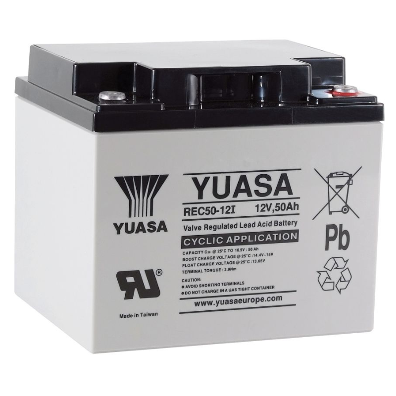 Yuasa REC50-12 – 12V 50AH C20 – AGM Cyclage