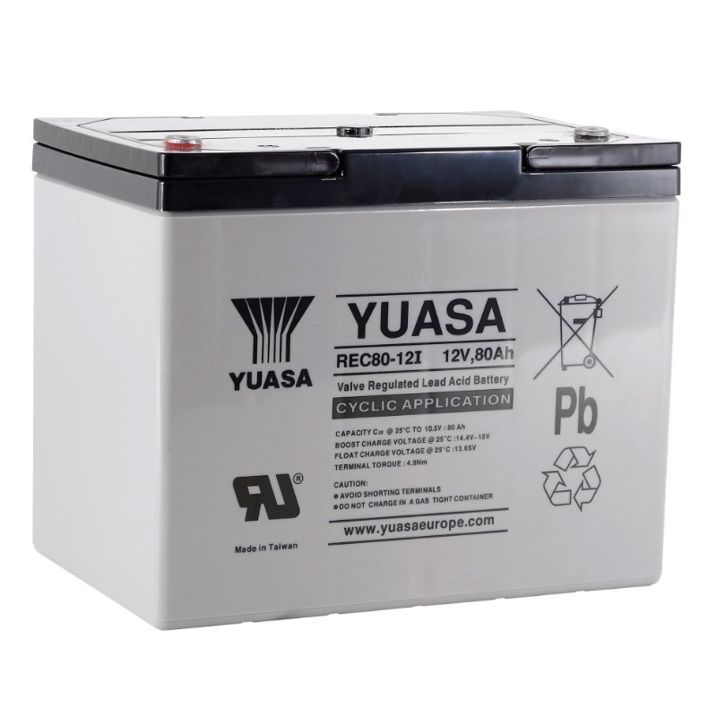 Yuasa REC80-12 – 12V 80AH C20 – AGM Cyclage