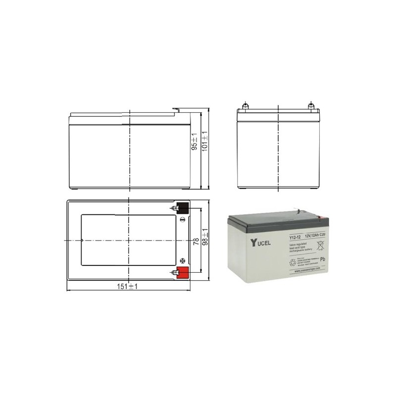 Batterie plomb AGM Yuasa Y12-12