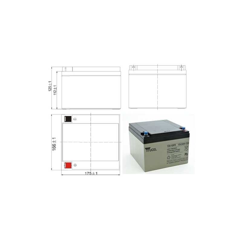 Batterie plomb AGM Yuasa Y24-12