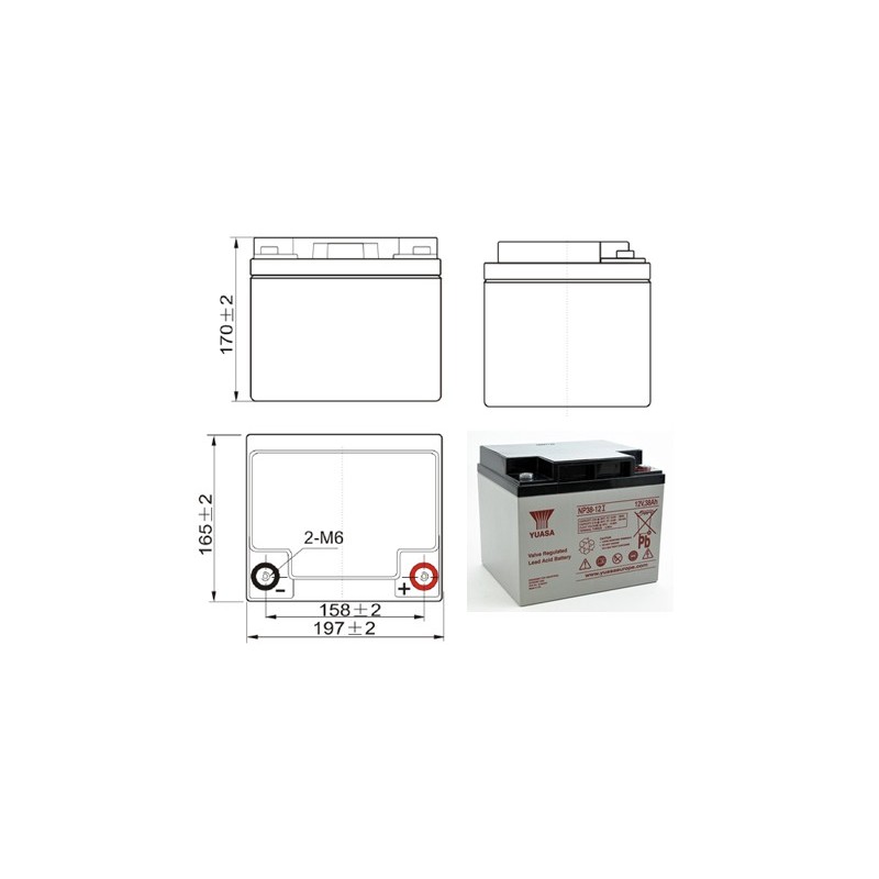 Batterie plomb AGM Yuasa NPL38-12IFR