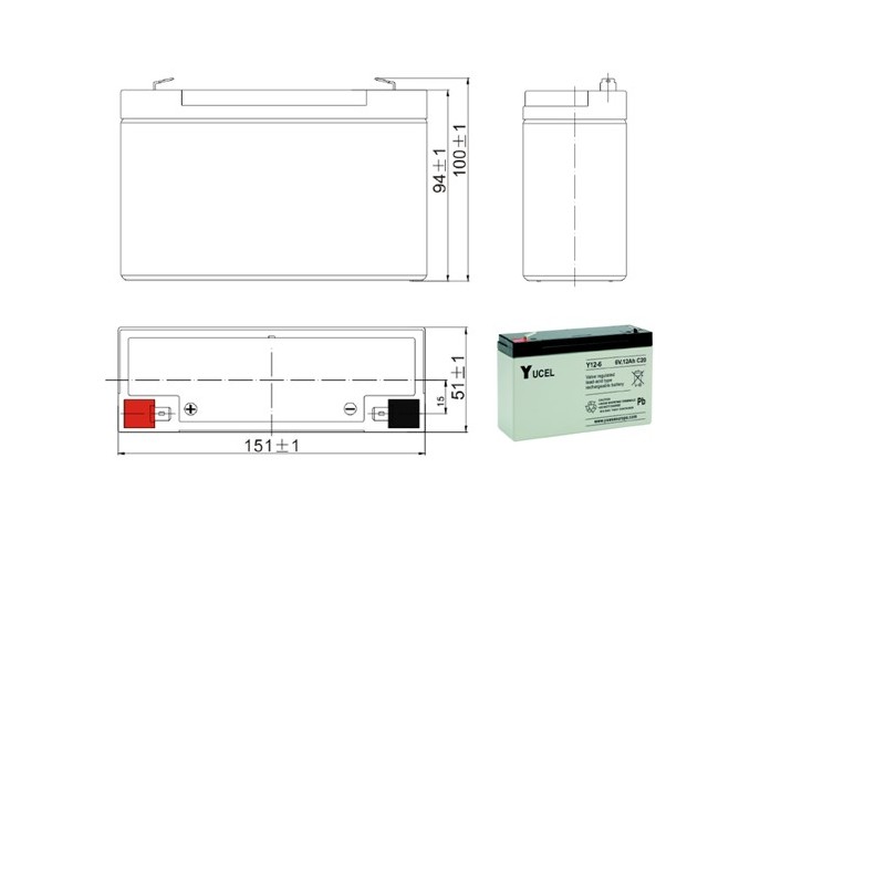 Batterie plomb AGM Yuasa Y12-6
